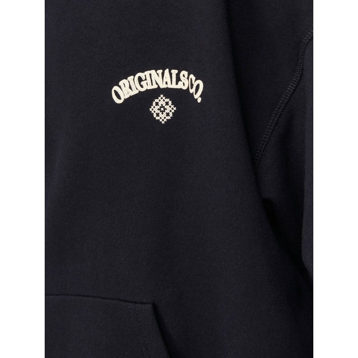 JACK&JONES ORIGINALS JORSANTORINI GRAPHIC SWEAT HOOD SN Black | Freewear JORSANTORINI GRAPHIC SWEAT HOOD SN - www.freewear.nl - Freewear