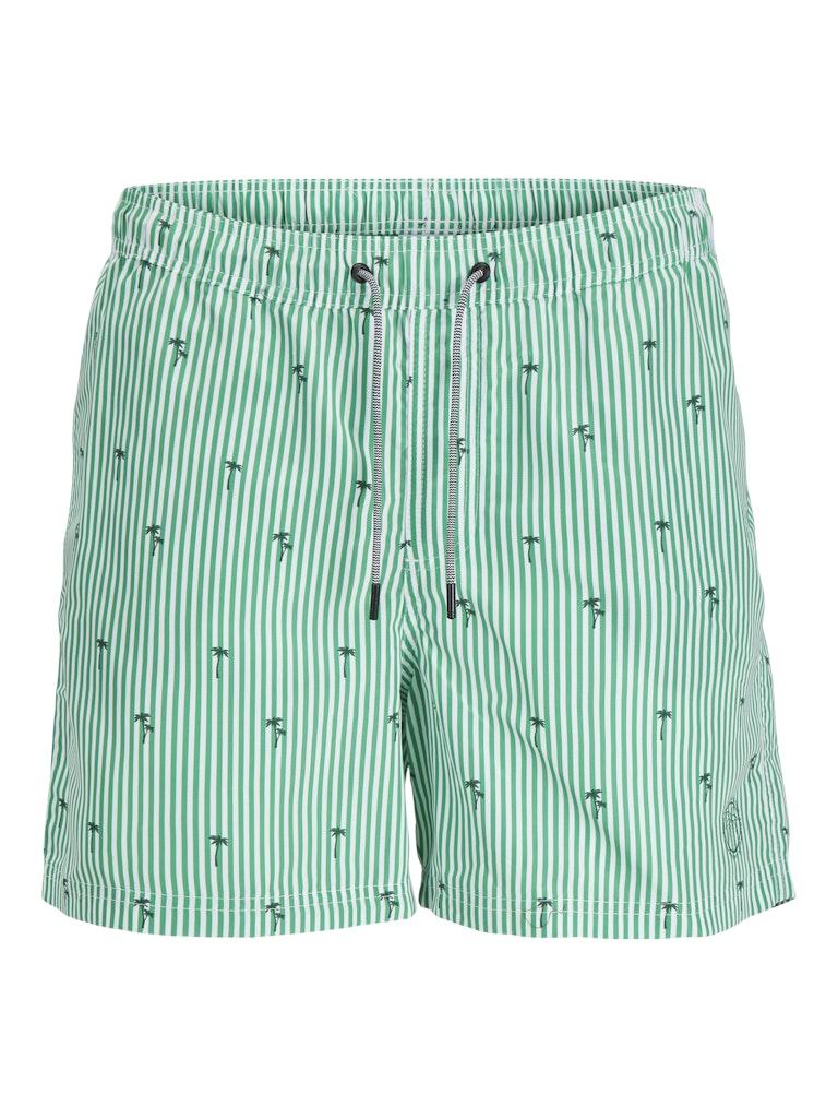 Jack & Jones Junior Zwemshort Jongens JPSTFIJI Gestreept Groen - Maat 140