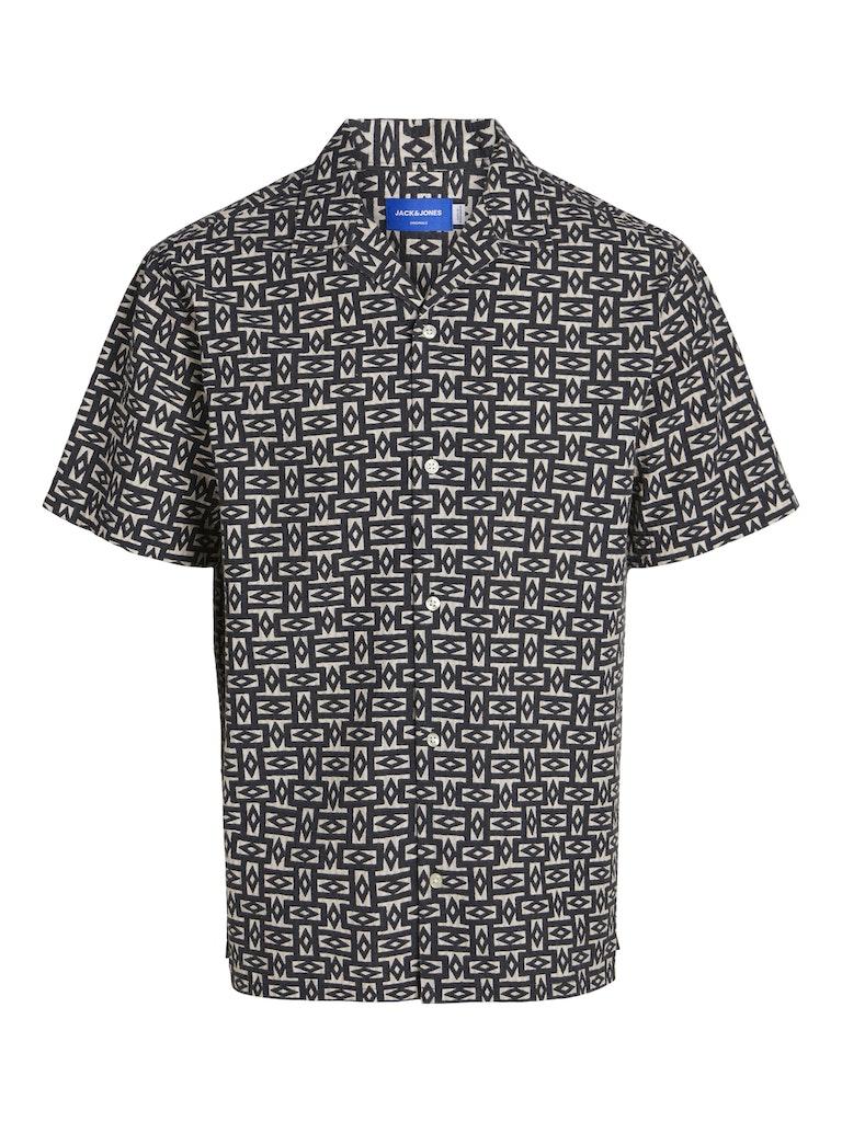 JACK&JONES JORLUKE SEERSUCKER RESORT SHIRT SS SN Heren Overhemd - Maat S
