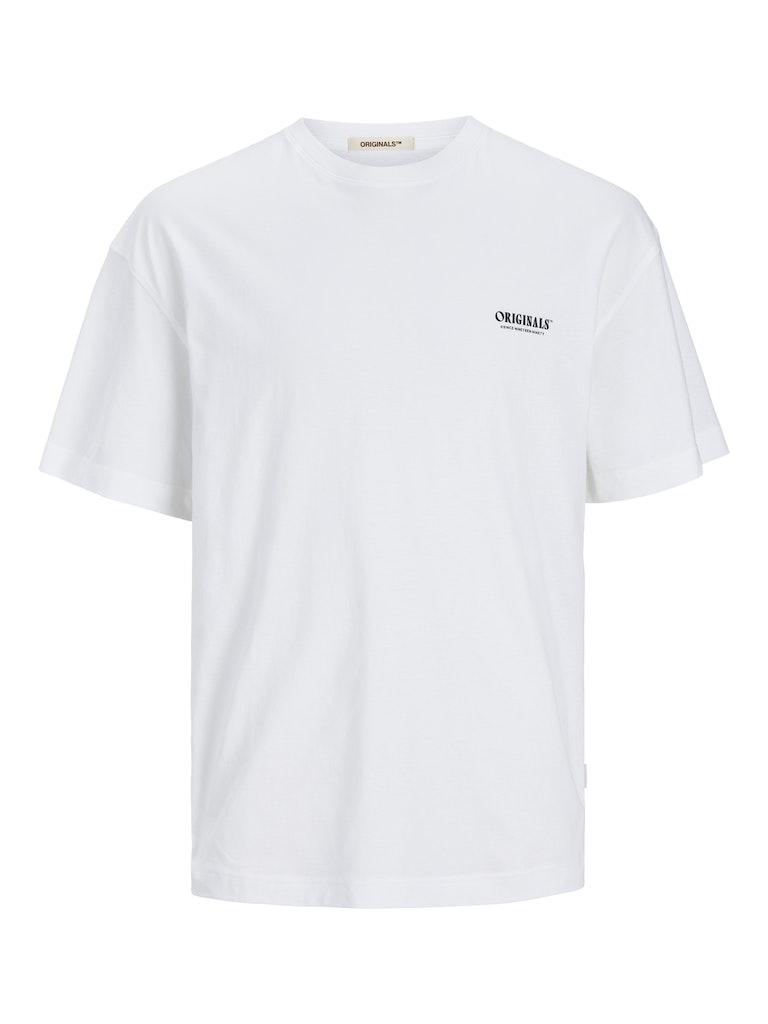 Jack & Jones T-shirt Jormykonos Geo Back Tee Ss Crew Nec 12256254 Bright White Mannen Maat - L
