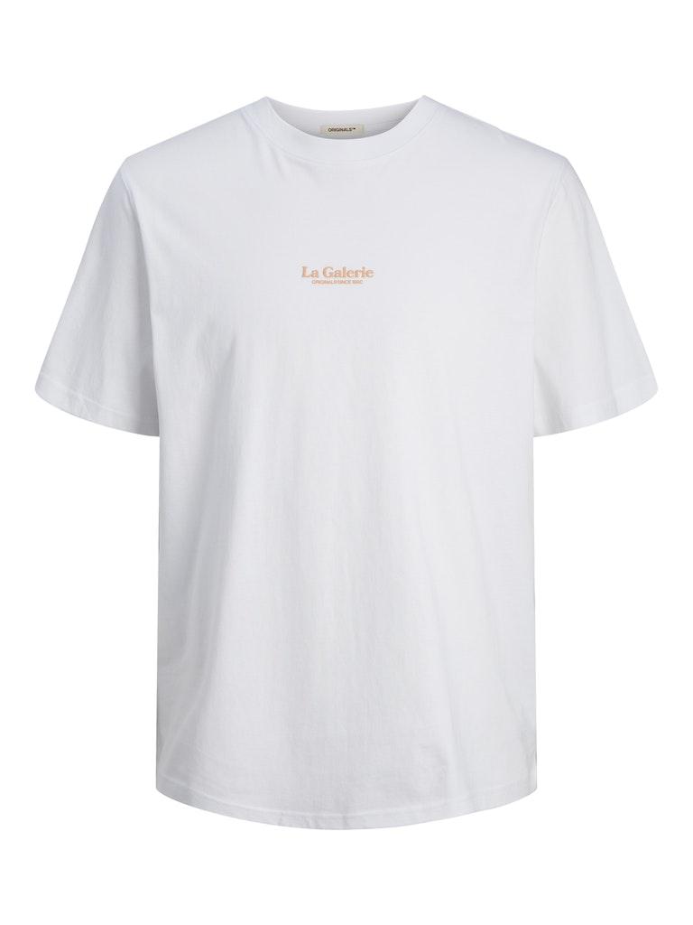 Jack & Jones Noto Back Crew Neck T-Shirts Männer,Unisex op kleur wit, Maat XXL