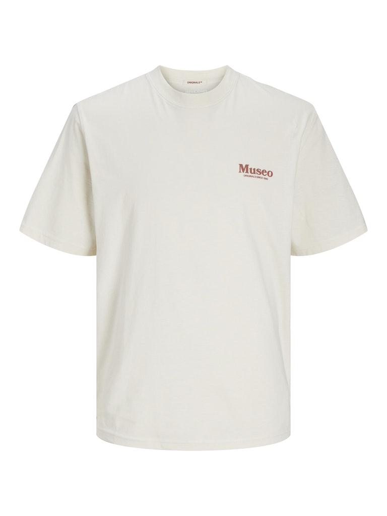 Jack & Jones Noto Back Crew Neck T-Shirts Männer,Unisex op kleur beige, Maat XL