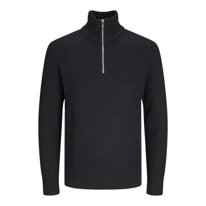 Jack & Jones:JACK&JONES ESSENTIALS JJEPERFECT KNIT HALF ZIP SN Black | Freewear JJEPERFECT KNIT HALF ZIP SN - www.freewear.nl - Freewear