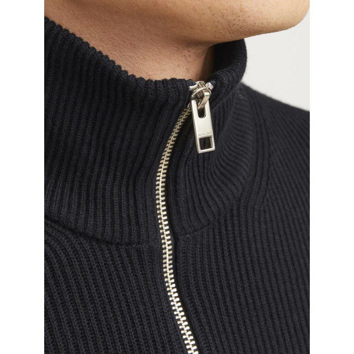 Jack & Jones:JACK&JONES ESSENTIALS JJEPERFECT KNIT HALF ZIP SN Black | Freewear JJEPERFECT KNIT HALF ZIP SN - www.freewear.nl - Freewear