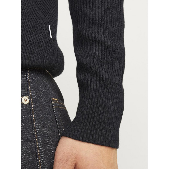 Jack & Jones:JACK&JONES ESSENTIALS JJEPERFECT KNIT HALF ZIP SN Black | Freewear JJEPERFECT KNIT HALF ZIP SN - www.freewear.nl - Freewear