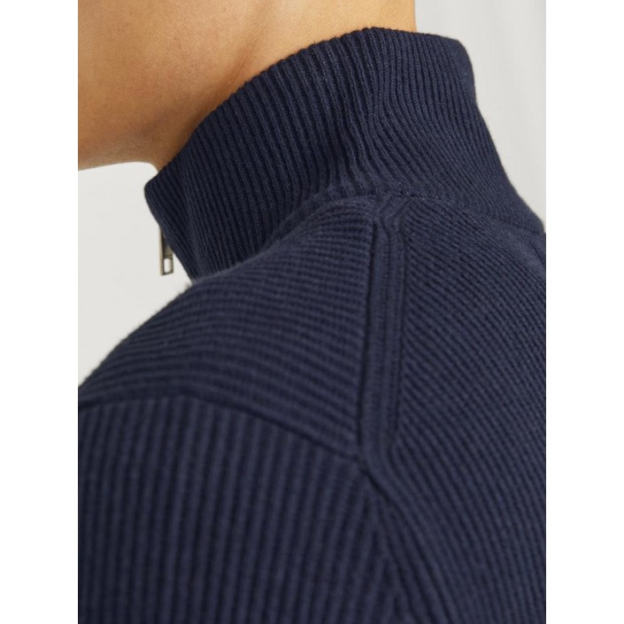 Jack & Jones:JACK&JONES ESSENTIALS JJEPERFECT KNIT HALF ZIP SN Sky Captain | Freewear JJEPERFECT KNIT HALF ZIP SN - www.freewear.nl - Freewear
