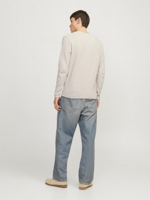Jack & Jones:JACK&JONES ESSENTIALS JJECOOPER KNIT CREW NECK NOOS Oatmeal/melange | Freewear JJECOOPER KNIT CREW NECK NOOS - www.freewear.nl - Freewear