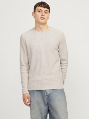 Jack & Jones:JACK&JONES ESSENTIALS JJECOOPER KNIT CREW NECK NOOS Oatmeal/melange | Freewear JJECOOPER KNIT CREW NECK NOOS - www.freewear.nl - Freewear