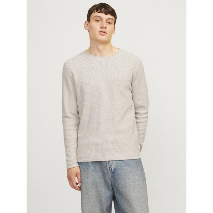 Jack & Jones:JACK&JONES ESSENTIALS JJECOOPER KNIT CREW NECK NOOS Oatmeal/melange | Freewear JJECOOPER KNIT CREW NECK NOOS - www.freewear.nl - Freewear