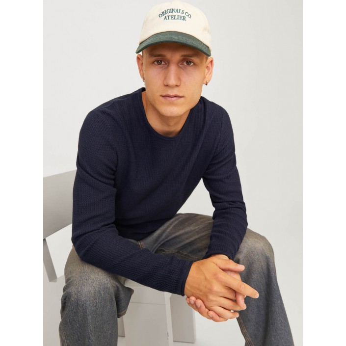 Jack & Jones:JACK&JONES ESSENTIALS JJECOOPER KNIT CREW NECK NOOS Mood Indigo | Freewear JJECOOPER KNIT CREW NECK NOOS - www.freewear.nl - Freewear