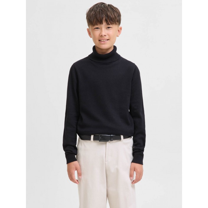 jack en jones boys JJEBASIC KNIT ROLL NECK JNR Black | Freewear JJEBASIC KNIT ROLL NECK JNR - www.freewear.nl - Freewear