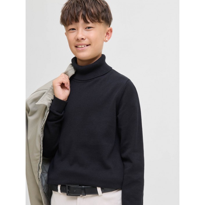 jack en jones boys JJEBASIC KNIT ROLL NECK JNR Black | Freewear JJEBASIC KNIT ROLL NECK JNR - www.freewear.nl - Freewear