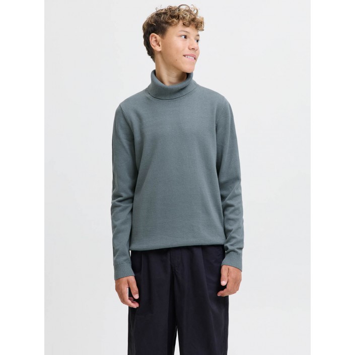 jack en jones boys JJEBASIC KNIT ROLL NECK JNR Stormy Weather | Freewear JJEBASIC KNIT ROLL NECK JNR - www.freewear.nl - Freewear