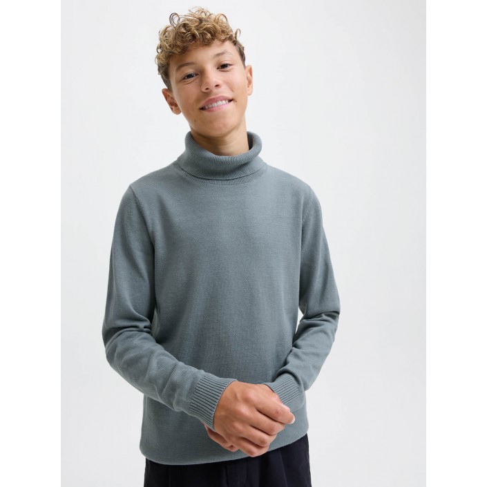 jack en jones boys JJEBASIC KNIT ROLL NECK JNR Stormy Weather | Freewear JJEBASIC KNIT ROLL NECK JNR - www.freewear.nl - Freewear