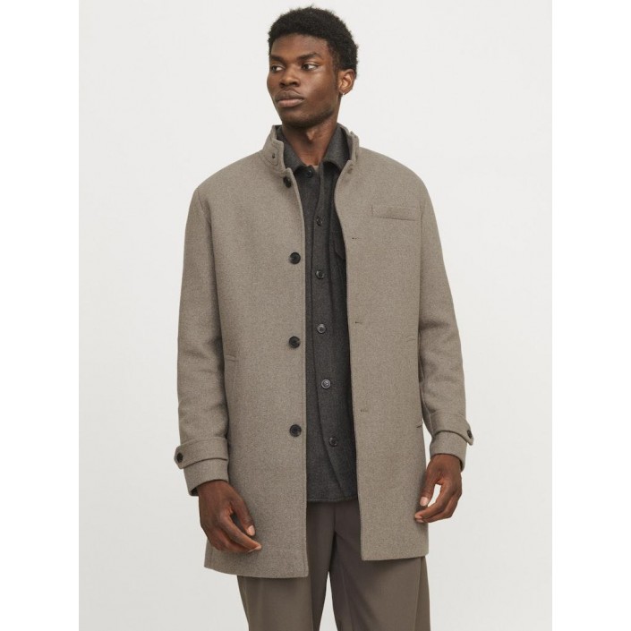 Jack & Jones:JACK&JONES ESSENTIALS JJEMELTON WOOL COAT SN Greige | Freewear JJEMELTON WOOL COAT SN - www.freewear.nl - Freewear