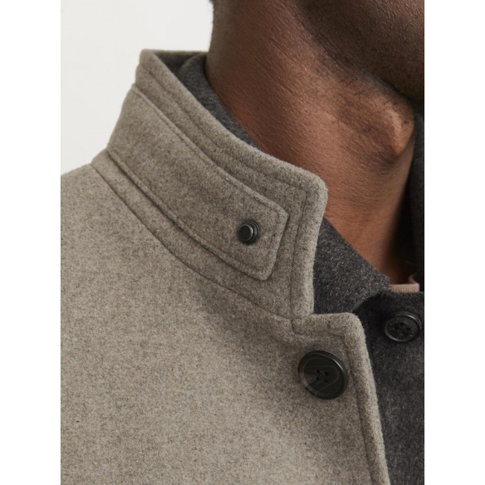 Jack & Jones:JACK&JONES ESSENTIALS JJEMELTON WOOL COAT SN Greige | Freewear JJEMELTON WOOL COAT SN - www.freewear.nl - Freewear