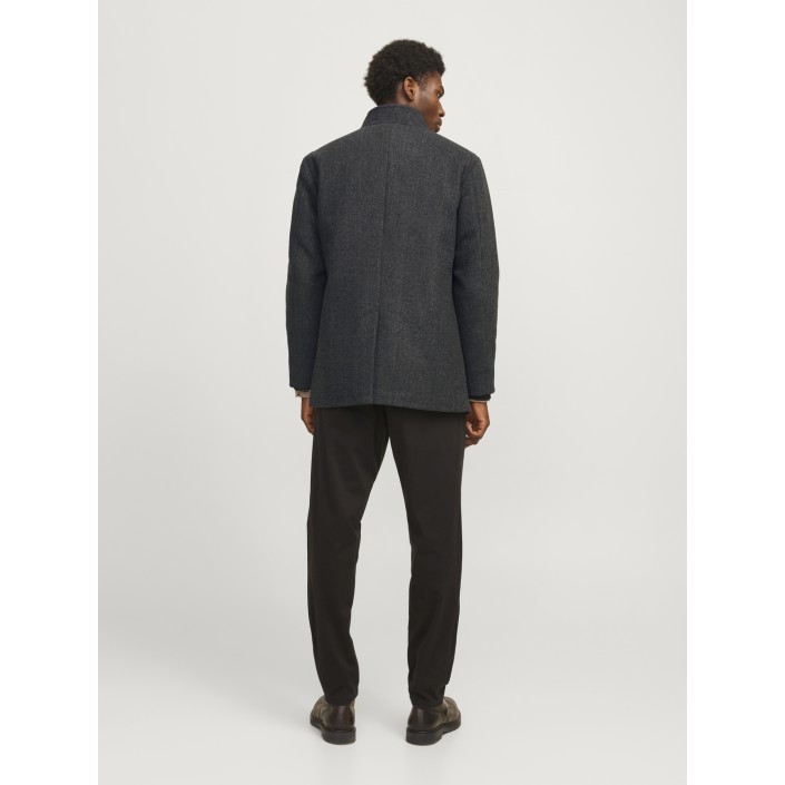 Jack & Jones:JACK&JONES ESSENTIALS JJEHARRISON WOOL BLEND JACKET SN Dark Grey Melange/HERRINGBONE | Freewear JJEHARRISON WOOL BLEND JACKET SN - www.freewear.nl - Freewear