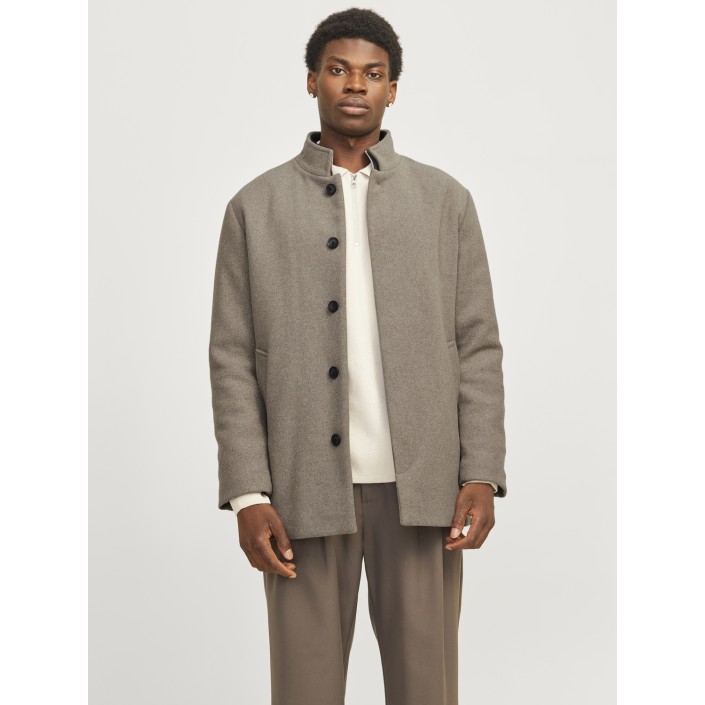 Jack & Jones:JACK&JONES ESSENTIALS JJEHARRISON WOOL BLEND JACKET SN Greige | Freewear JJEHARRISON WOOL BLEND JACKET SN - www.freewear.nl - Freewear