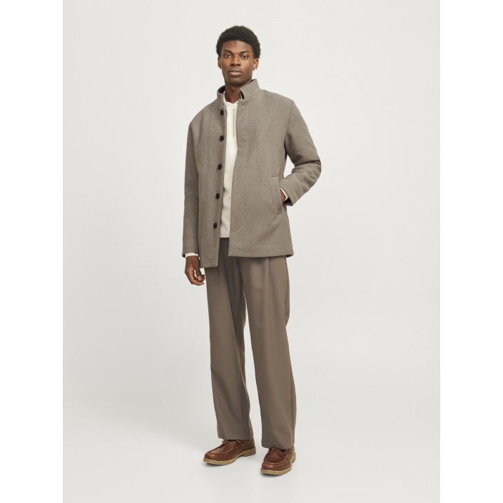 Jack & Jones:JACK&JONES ESSENTIALS JJEHARRISON WOOL BLEND JACKET SN Greige | Freewear JJEHARRISON WOOL BLEND JACKET SN - www.freewear.nl - Freewear