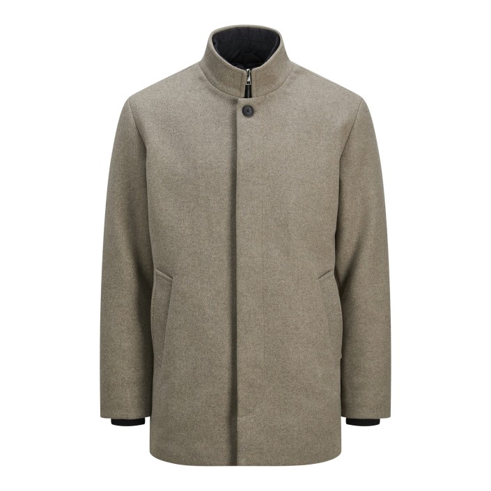 Jack & Jones:JACK&JONES ESSENTIALS JJEHARRISON WOOL BLEND JACKET SN Greige | Freewear JJEHARRISON WOOL BLEND JACKET SN - www.freewear.nl - Freewear