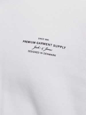 JACK%JONES PREMIUM JPRCCCHAD BRANDING SS CREW NECK TEE: Bright White | Freewear JPRCCCHAD BRANDING SS CREW NECK TEE: - www.freewear.nl - Freewear