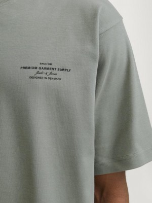 JACK%JONES PREMIUM JPRCCCHAD BRANDING SS CREW NECK TEE: Agave Green | Freewear JPRCCCHAD BRANDING SS CREW NECK TEE: - www.freewear.nl - Freewear
