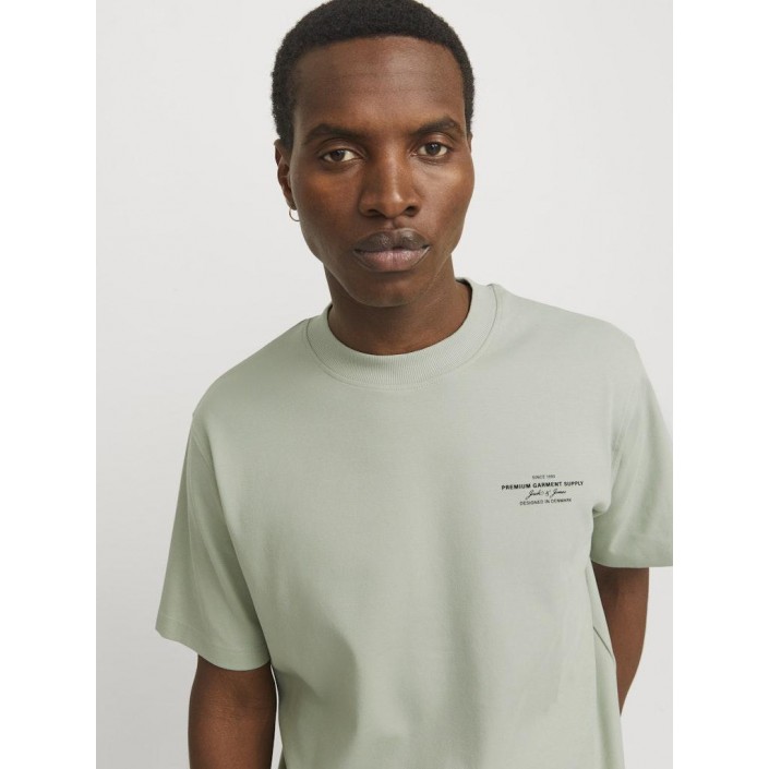 JACK%JONES PREMIUM JPRCCCHAD BRANDING SS CREW NECK TEE: Aqua Gray | Freewear JPRCCCHAD BRANDING SS CREW NECK TEE: - www.freewear.nl - Freewear