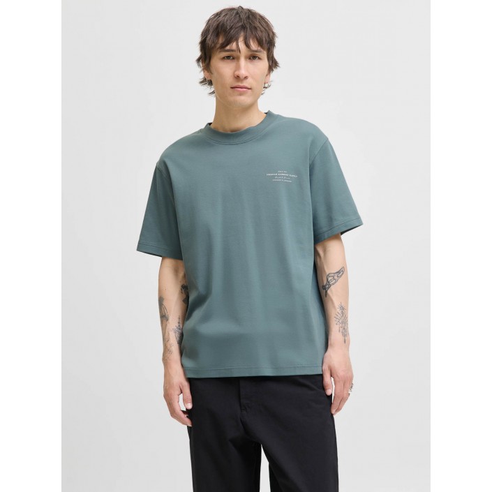 JACK%JONES PREMIUM JPRCCCHAD BRANDING SS CREW NECK TEE: Goblin Blue | Freewear JPRCCCHAD BRANDING SS CREW NECK TEE: - www.freewear.nl - Freewear
