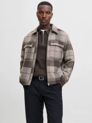 JACK%JONES PREMIUM JPRCCRUSSEL JACKET SN Brindle/CHECK | Freewear JPRCCRUSSEL JACKET SN - www.freewear.nl - Freewear