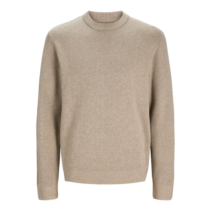 JACK%JONES PREMIUM JPRBLAMILANO STITCH KNIT CREW NECK : Greige/Melange | Freewear JPRBLAMILANO STITCH KNIT CREW NECK : - www.freewear.nl - Freewear