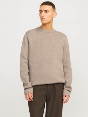 JACK%JONES PREMIUM JPRBLAMILANO STITCH KNIT CREW NECK : Greige/Melange | Freewear JPRBLAMILANO STITCH KNIT CREW NECK : - www.freewear.nl - Freewear