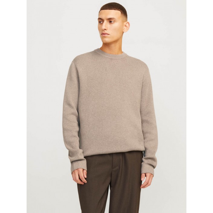 JACK%JONES PREMIUM JPRBLAMILANO STITCH KNIT CREW NECK : Greige/Melange | Freewear JPRBLAMILANO STITCH KNIT CREW NECK : - www.freewear.nl - Freewear