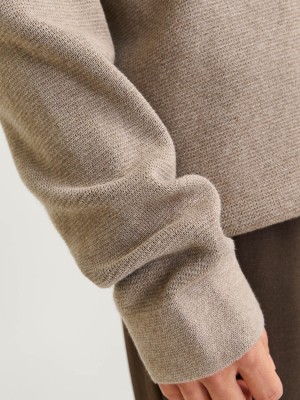 JACK%JONES PREMIUM JPRBLAMILANO STITCH KNIT CREW NECK : Greige/Melange | Freewear JPRBLAMILANO STITCH KNIT CREW NECK : - www.freewear.nl - Freewear