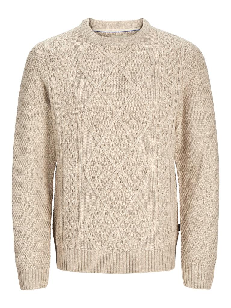 Jack & Jones Trui Jprbludiogo Cable Knit Ln 12259700 Pure Cashmere/melange Ca Mannen Maat - M