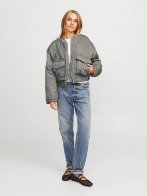 JACK&JONES ORIGINALS JXCAREN PADDED BOMBER OTW Gray Flannel | Freewear JXCAREN PADDED BOMBER OTW - www.freewear.nl - Freewear