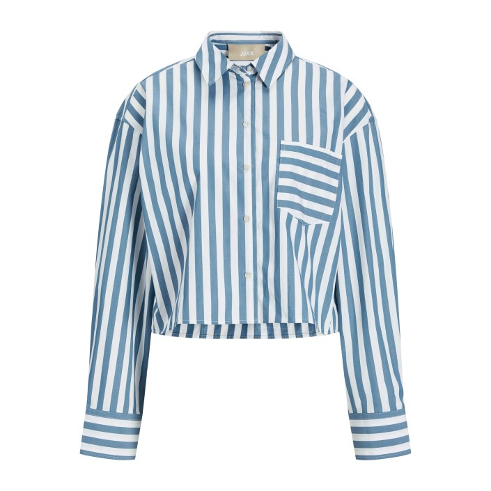 JACK&JONES ORIGINALS JXJAMIE LS SHORT POPLIN SHIRT WVN N: Navy Blazer/STRIPES | Freewear JXJAMIE LS SHORT POPLIN SHIRT WVN N: - www.freewear.nl - Freewear