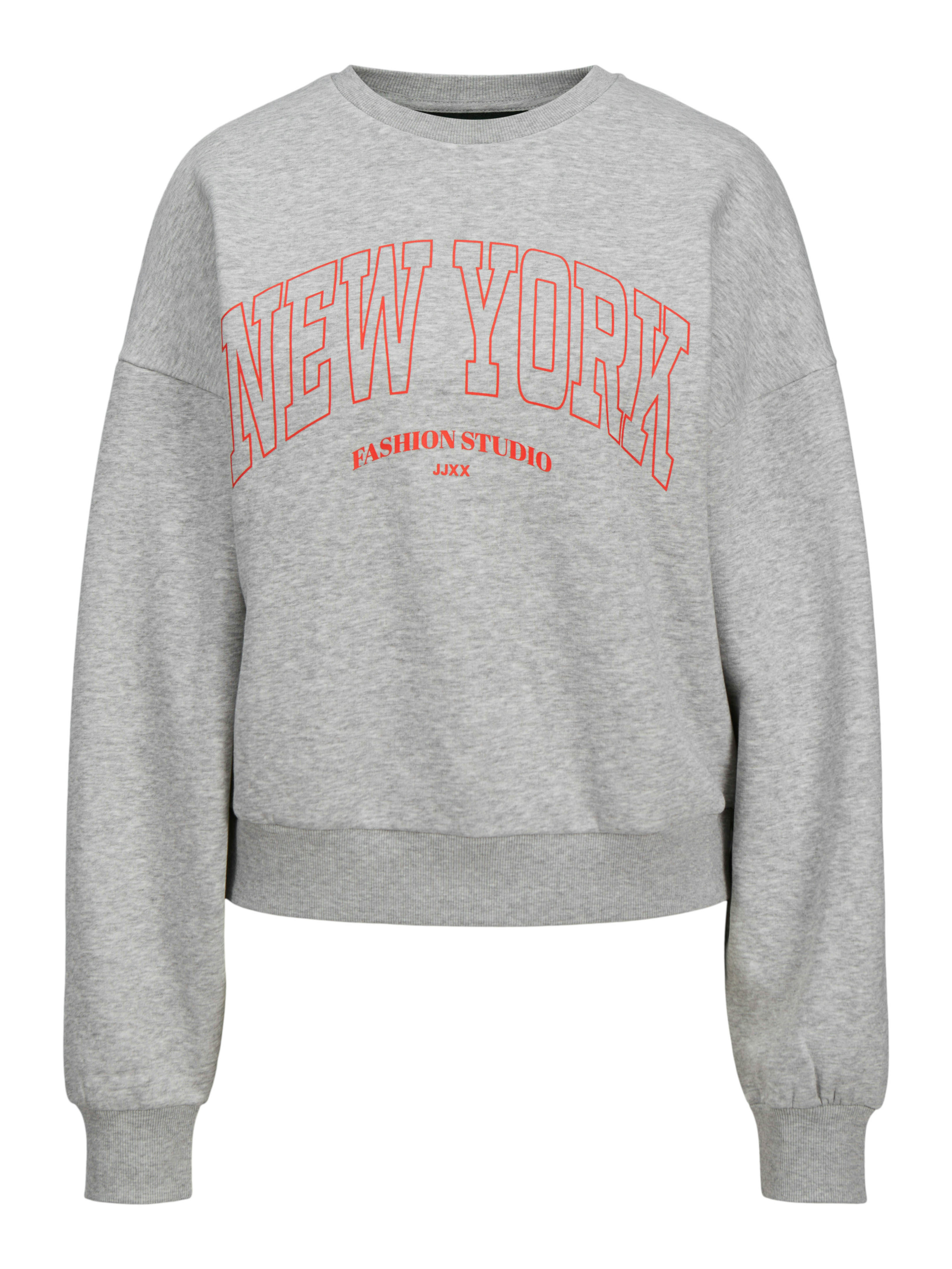 JJXX Trui Jxmerle Rlx Short Ls Crew Swt Ln 12260608 Light Crey Melange Dames Maat - L