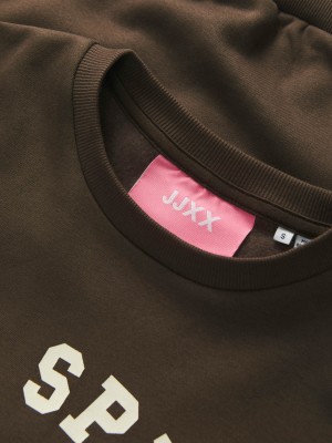 JACK&JONES ORIGINALS JXMERLE RLX SHORT LS CREW SWT LN Bracken/PALM SPRINGS | Freewear JXMERLE RLX SHORT LS CREW SWT LN - www.freewear.nl - Freewear