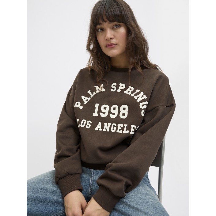 JACK&JONES ORIGINALS JXMERLE RLX SHORT LS CREW SWT LN Bracken/PALM SPRINGS | Freewear JXMERLE RLX SHORT LS CREW SWT LN - www.freewear.nl - Freewear