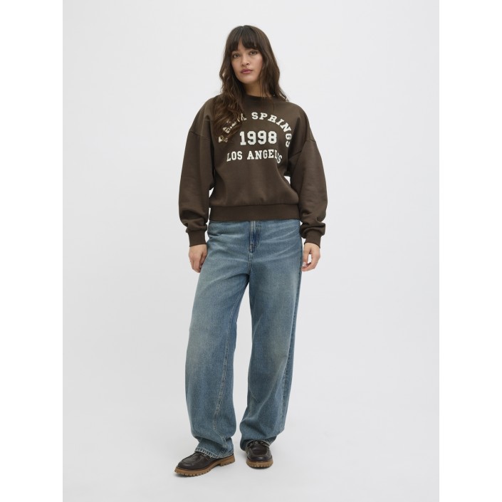 JACK&JONES ORIGINALS JXMERLE RLX SHORT LS CREW SWT LN Bracken/PALM SPRINGS | Freewear JXMERLE RLX SHORT LS CREW SWT LN - www.freewear.nl - Freewear