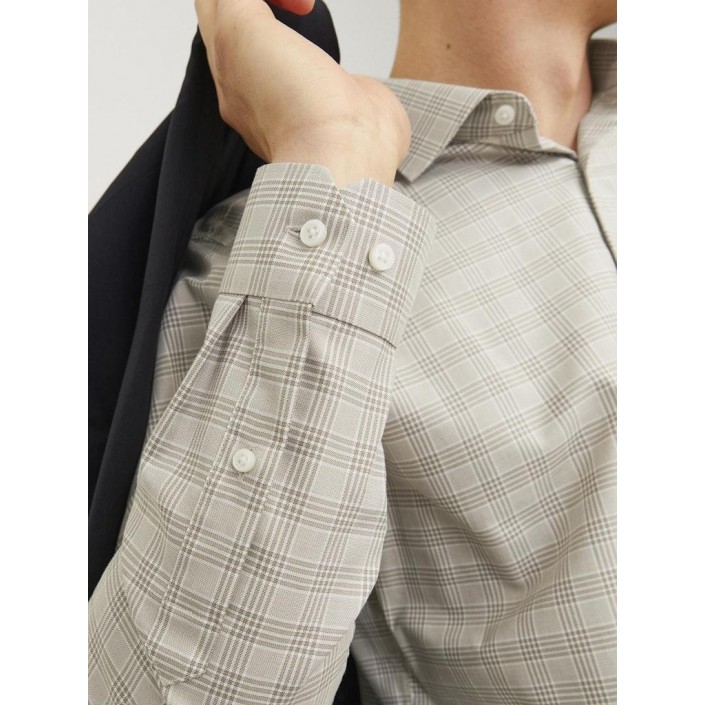 JACK%JONES PREMIUM JPRBLAPARKER CHECK L/S SHIRT SN Greige/SLIM FIT | Freewear JPRBLAPARKER CHECK L/S SHIRT SN - www.freewear.nl - Freewear