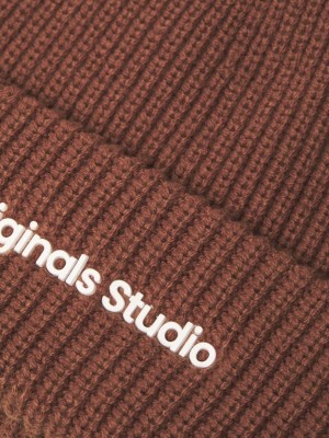 JACK&JONES ORIGINALS JACVESTERBRO BEANIE NOOS Brandy Brown | Freewear JACVESTERBRO BEANIE NOOS - www.freewear.nl - Freewear