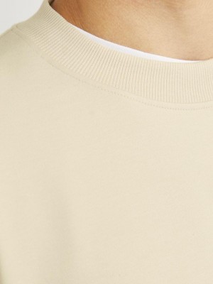 JACK%JONES PREMIUM JPRBLACHAD BRANDING SWEAT CREW NECK: Summer Sand | Freewear JPRBLACHAD BRANDING SWEAT CREW NECK: - www.freewear.nl - Freewear