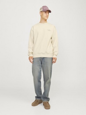 JACK%JONES PREMIUM JPRBLACHAD BRANDING SWEAT CREW NECK: Summer Sand | Freewear JPRBLACHAD BRANDING SWEAT CREW NECK: - www.freewear.nl - Freewear