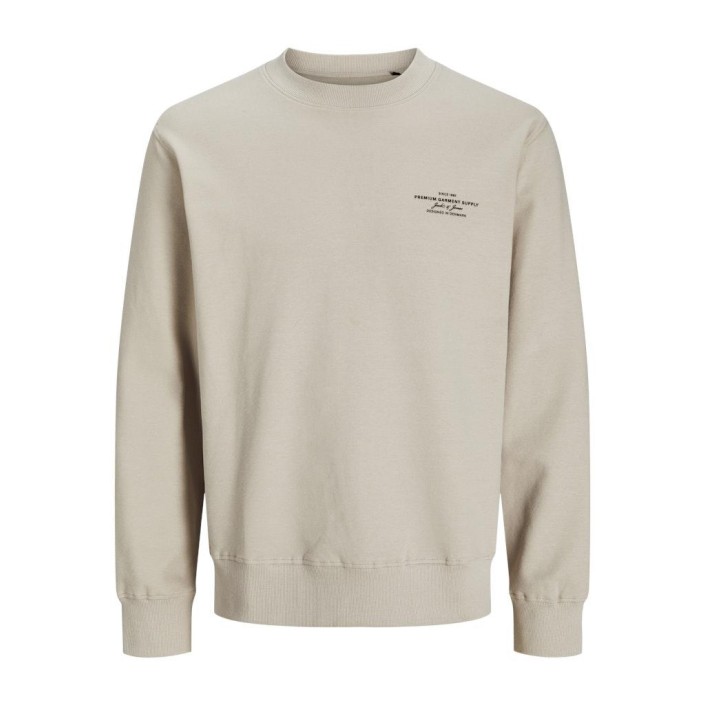 JACK%JONES PREMIUM JPRBLACHAD BRANDING SWEAT CREW NECK: Silver Lining | Freewear JPRBLACHAD BRANDING SWEAT CREW NECK: - www.freewear.nl - Freewear