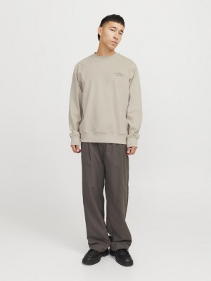 JACK%JONES PREMIUM JPRBLACHAD BRANDING SWEAT CREW NECK: Silver Lining | Freewear JPRBLACHAD BRANDING SWEAT CREW NECK: - www.freewear.nl - Freewear