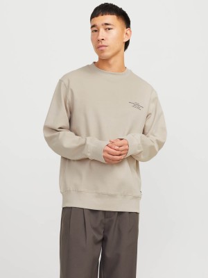 JACK%JONES PREMIUM JPRBLACHAD BRANDING SWEAT CREW NECK: Silver Lining/White Print | Freewear JPRBLACHAD BRANDING SWEAT CREW NECK: - www.freewear.nl - Freewear