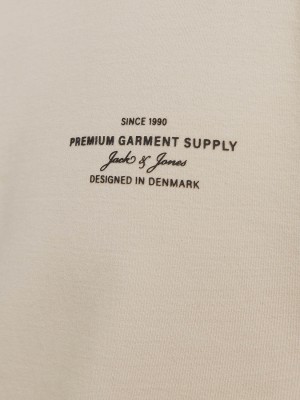 JACK%JONES PREMIUM JPRBLACHAD BRANDING SWEAT CREW NECK: Silver Lining/White Print | Freewear JPRBLACHAD BRANDING SWEAT CREW NECK: - www.freewear.nl - Freewear