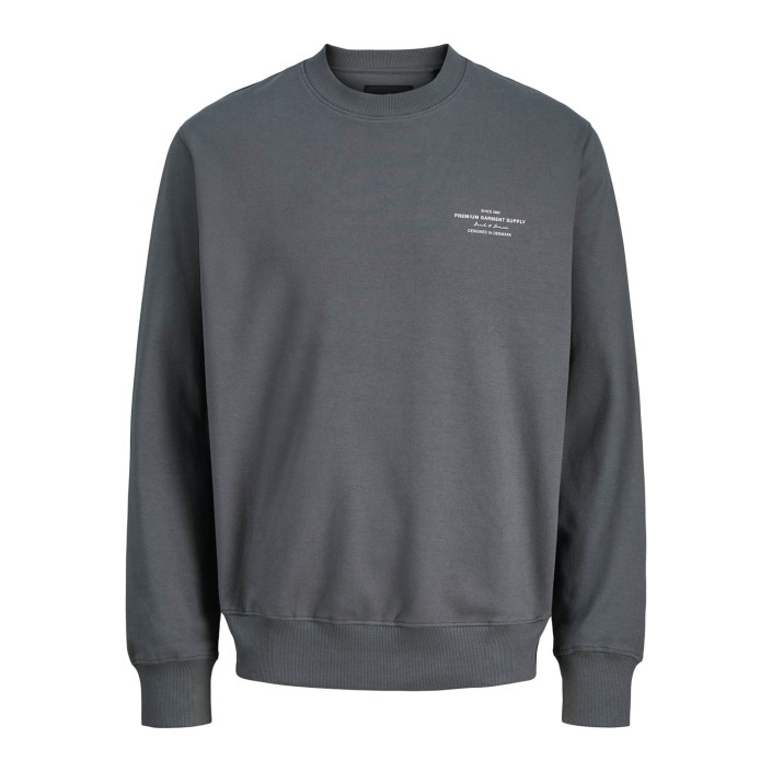 JACK%JONES PREMIUM JPRBLACHAD BRANDING SWEAT CREW NECK: Volcanic Ash | Freewear JPRBLACHAD BRANDING SWEAT CREW NECK: - www.freewear.nl - Freewear