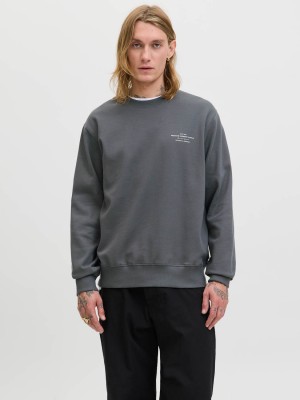 JACK%JONES PREMIUM JPRBLACHAD BRANDING SWEAT CREW NECK: Volcanic Ash | Freewear JPRBLACHAD BRANDING SWEAT CREW NECK: - www.freewear.nl - Freewear